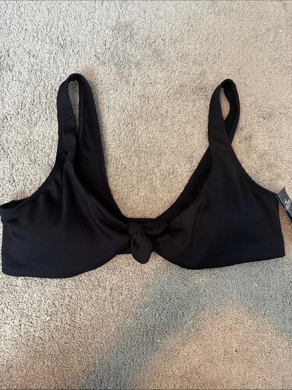 Hollister Black Knot-Front Bikini Top